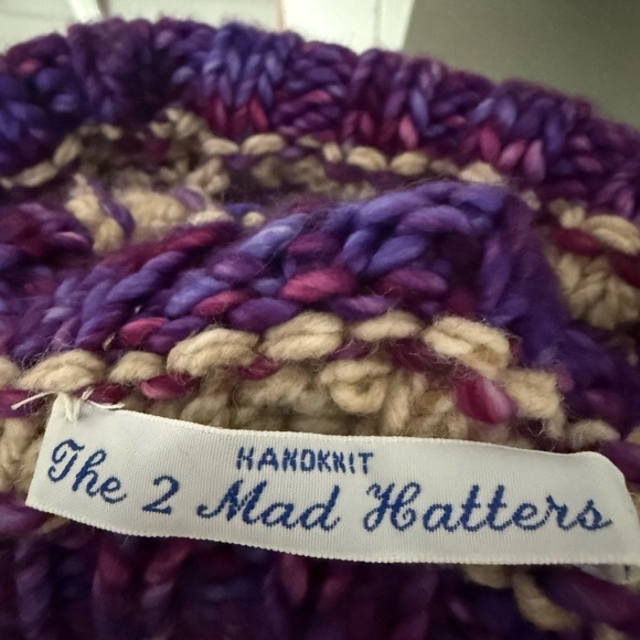 Purple and Gray Knit Beanie - Picture 3 of 3